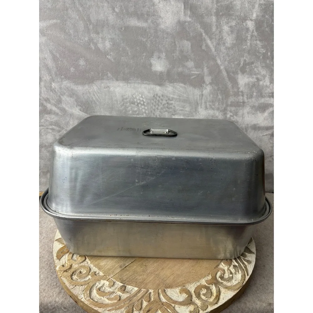 Vintage Wear-Ever Aluminum High Dome Roasting Pan with Vent and Rack No. 825